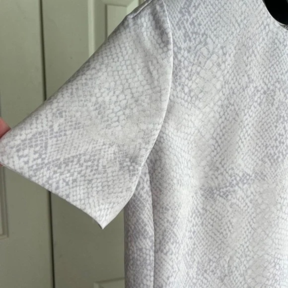 Babaton Aritzia Short Mini Lined Pearl Dress Short Sleeve Gray Print, Size XS S - Picture 3 of 11